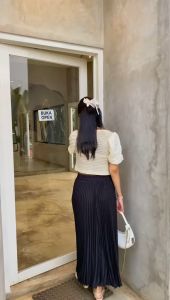 Rok Plisket Mayung Warna Hitam I Rok Plisket Korean Style by nasjwa.studio TERBARU DAN TERMURAH