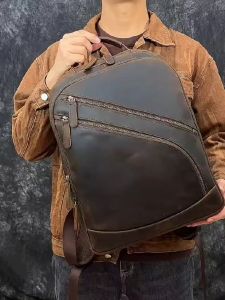 Tas Ransel Pria Kekinian Retro Kulit Aslii Crazy Horse - Ransel Pria Kulit Aslii