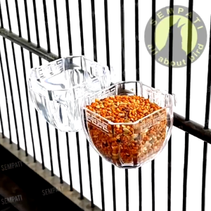 SEMPATI GROSIR Cepuk Mika Segi 8 Sempati Mini Emboss No 2 Sempati Isi 25 Pcs Cepuk Wadah Tempat Pakan Makan Minum Burung Murai Kacer Kenari Lovebird Cucak Ciblek Branjangan Blackthroat