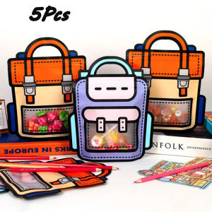 5Pcs Cartoon Christmas Gift Packaging Bag Resealable Candy Cookie Bag Party Gift Children Kids Birthday Snack Packing Supplies