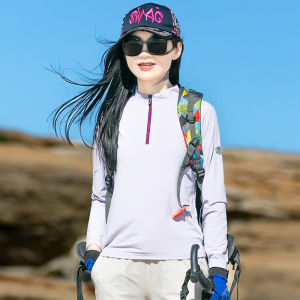 Outdoor Quick Dry Womens Long Sleeve Shirt Sports Sweat Absorbent Elastic Breathable Slim Fit Running Hiking Sun Protection Fast Dry T-Shirt