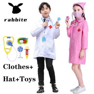 Rabbite Doctor Costume for Kids Boy Cosplay Costumes Children Uniform Halloween Nurse Costume for Kids Girl