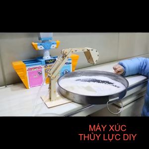 STEM lắp ráp Tiểu học: Mô hình Máy Xúc Thủy Lực gỗ DIY. Đồ chơi giáo dục khoa học sáng tạo cho trẻ tiểu học. STEMSANPI