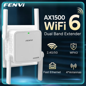 Fenvi | FENVI WiFi 6 Repeater 5Ghz AX1500 Extender Signal Booster Dual Band 2.4G/5GHz Wi-Fi Signal Amplifier Long Range Network Easy Set