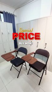 JOLEE-Kursi kuliah hitam kursi lipat belajar kursi kampus kursi lipat simple kursi