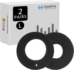 Geekria 2คู่ขนาดใหญ่ถักผ้าล้างทําความสะอาดได้ที่ครอบหูฟัง/ครอบคลุมหูฟัง/ที่ครอบหู/เหมาะกับ4.33 "-6.29" ชุดหูฟังยืดสุขาภิบาล Earcup