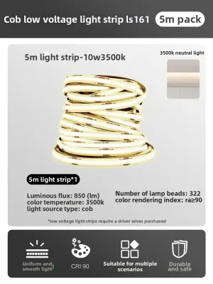Philips | 24V COB LED Self-Adhesive Silicone Light Strip for Living Room Background Wall Ceiling Linear Aluminum Slot