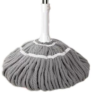 Thickened Sleeve Mop Bamboo Fiber One Push Wet Floor Cleaning Tool Quick Drying Large Area Water Squeezing Household Tool