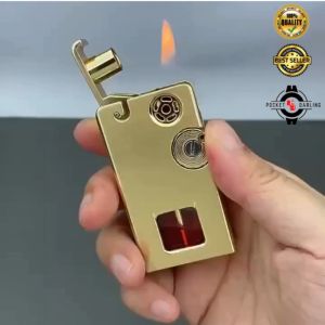 Transparent Kerosene Lighter Auto-Eject Open-Flip Ignition Windproof Design LT-0556