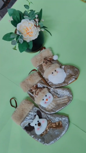 Christmas Socks Decoration Snowman Santa Claus Reindeer Design Hanging Christmas Tree Ornaments Gift Bag