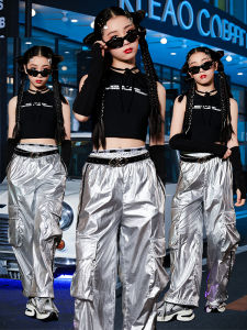 ชุดเต้นแจ๊สแฟชั่นสำหรับเด็กผู้หญิง ชุดเดินแบบแฟชั่นบนเวที ชุดฝึกซ้อมออลสตรีทสไตล์ฮิปฮอป ชุดเต้นแจ๊สสำหรับเด็กผู้หญิง