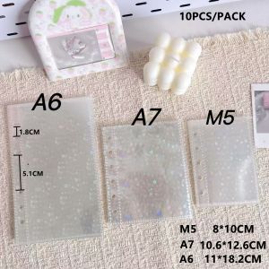 10 Sheets A6 A7 M5 Glitter Flower Inner Page Sticker Storage Paper Laser Photo Album Refill Pages Card Binder Inserts