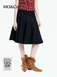 MO&Co. | High Waist Fish Tail Denim Skirt Light Cotton Linen Original