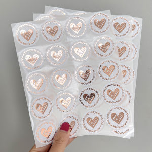 200 Chiếc Trái Tim Vàng Keo Dán Tròn Trong Suốt Niêm Phong Nhãn Dễ Thương Văn Phòng Phẩm Cho Bao Quà Tặng Trang Trí