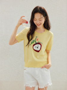 INMAN | Fruit Embroidered Thin Summer T-shirt