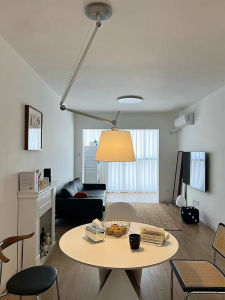 Industrial Wind Adjustable height Foldable Restaurant Lamp Bar Counter Light Art Studio Hostel Lamp LED with Aluminum Body and Cloth Shade