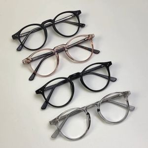 Berrybarton Kacamata Photocromic Anti Radias Kacamata Bulat Minus Pria Wanita 8353