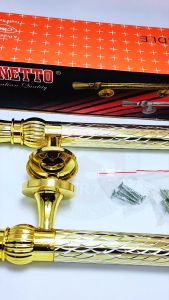 HANDLE PINTU RUMAH TARUNG 1SET 2PCS MODEL SISIK NAGA WARNA GOLD/KUNING TARIKAN PINTU 2 DAUN UK P35CM