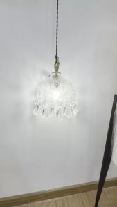 American Retro Flower Brass Glass Chandelier Bedside Lamp Walnut Restaurant Bar Table Lamp French Homestay Lamp