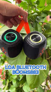 Loa Bluetooth BOOMS883 10W Âm Thanh 360° Bass Mạnh Bluetooth 5.3 Chống Nước IPX7 Đèn LED RGB