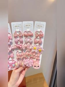 ENEN | Dây buộc tóc trẻ em thiết kế thỏ hồng đáng yêu