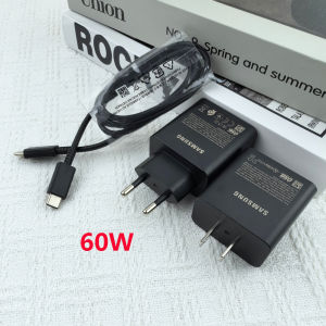 Samsung | Samsung 60W PD Super Fast Charger For Galaxy Z TriFod Fold/Flip 8 7 6 5 S26 S25 Ultra EU/US Quick Charge Adapter & 1M 5A Cable