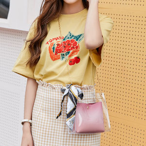 Tas Selempang Bahu Wanita Sling Bag Model Transparan Pita Korean Hits Handbag 2 In 1 PVC PU COD T63