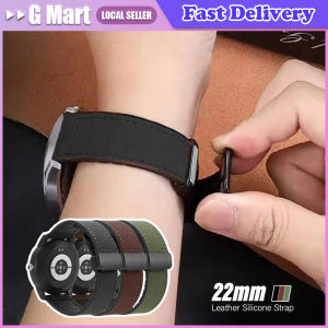 22mm Silicone+Leather Strap for Huawei Watch GT5/Pro 46mm/GT4 3 2 2e Fashion Wristband for Redmi Watch 5 Lite/Active Strap Leather Silicone Strap For Samsung Galaxy Watch 4 5 6 7 40mm/44mm Magnetic Band For Galaxy Watch 4/6 Classic 43 47mm 42 46mm