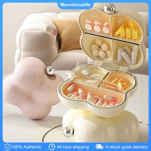 7-Day Flower-Shaped Pill Organizer Medication Divider Box with Individual Compartments Travel Pill Case