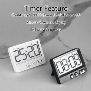 Simple Large Screen Digital Kitchen Timer - Magnetic Countdown Stopwatch with Loud Alarm for Baking Cooking Studying