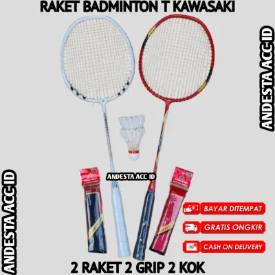 RAKET BADMINTON T KAWASAKI LOKAL MURAH TERLARIS PAKET LENGKAP