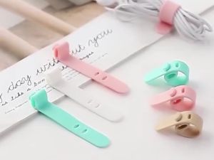 Silikon Pengikat Kabel Karet Penggulung Cable Binder Klip Kabel Cord Penjepit Kabel Charger Handphone Universal Candy Macaron