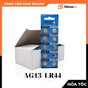 Pin AG13/ LR44 dùng cho remote đồ điện tử đèn nến đồ chơi (vỉ 10 viên)