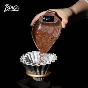 BINCOO Electronic Scale Bean Dish Walnut Wood Touchscreens Coffee Hand Brewed Coffee Weighing Plate Espresso Appliances