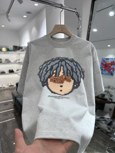 Áo Thun Nam Cổ Tròn Tay Ngắn in Hình Đầu Máy Tính Xách Tay Phong Cách Mỹ Mùa Hè Thoáng Khí Cotton Nguyên Chất Dáng Rộng Thời Trang