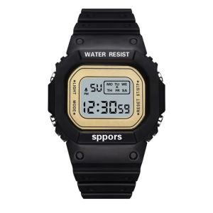 ^Malaysia Ready Stock^Wholesale Korean Student Sports Electronic Watch Multi-function Luminous Alarm Clock Waterproof Matcha Green Solid Color Small Square Electronic Watch Menonton
