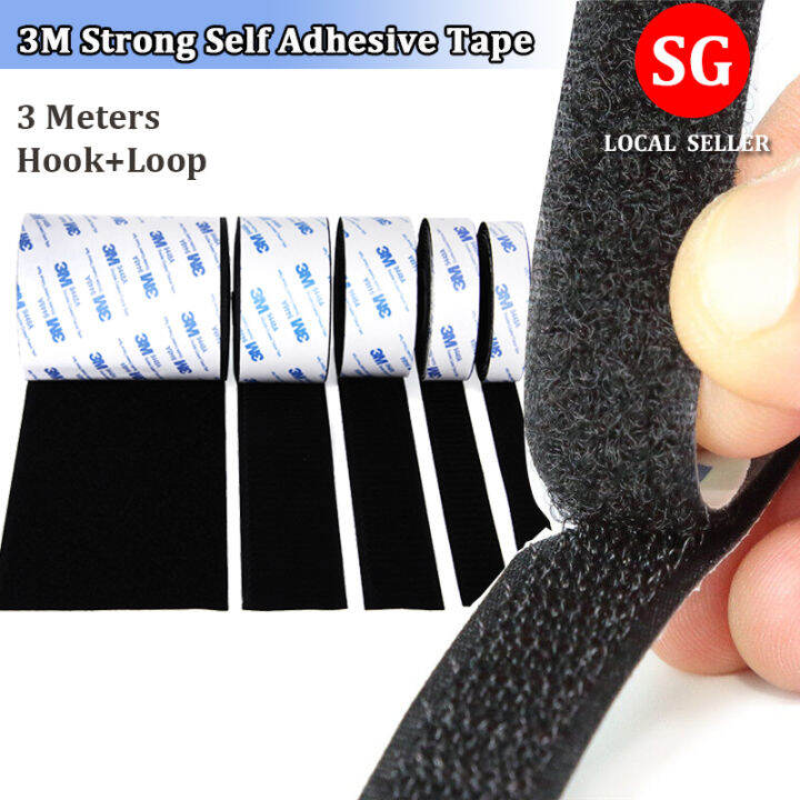 🇸🇬【SG stock】 Velcro Tape Strong Self Adhesive Velcro Strip Velcro Strap ...