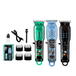 Máy Cắt Tóc Điện Chuyên Nghiệp Thân Trong Suốt Dành Cho Nam Sạc USB Máy Cắt Tỉa Tóc Quà Tặng Ngày Lễ