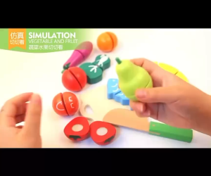 LJE Food Chopping Wooden Toys