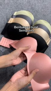 Ninabobo BR082 BH Bra Busa Wanita Warna Polos Seamless Bra Invisible Tanpa Tali Seksi Motif Kait Belakang Pakaian Dalam