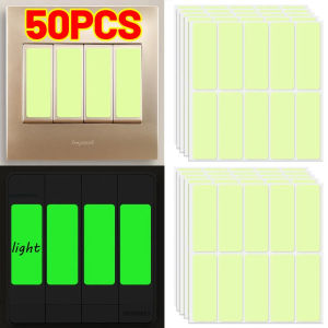 50Pcs Night Glowing Switch Sticker Blank Luminous Switch Stickers Self-adhesive Bedroom Wall Decal Labels Home Decoration Stickers
