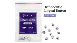 10 Packs=100pcs WELLCK Dental Orthodontic Lingual Button Metal Bondable Mesh Base Dentistry Accessories Materials