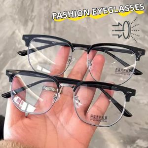 1-2PCS Trendy Retro Eyeglasses Plain Lens Square Transparent Frame Eyewear Fashion Simple Elegant Anti Blue Light Glasses
