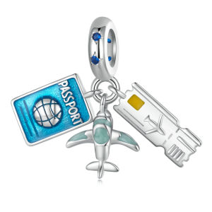 BAMOER 925 สีของเขา กระเป๋าเดินทางสำหรับผู้หญิง SCC2479 เครื่องประดับแฟชั่น กำลังทำจากเงินสเตอร์ลิง สำหรับเดินทางบนเครื่องบิน