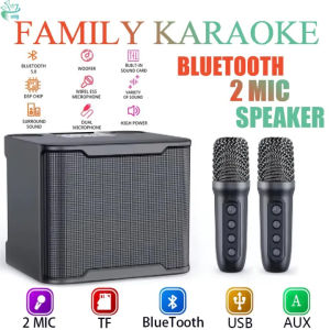 Speaker Bluetooth Karaoke Aktif 2 Mic YS 203: Speaker Portable & Subwoofer 3D Stereo untuk Acara Keluarga