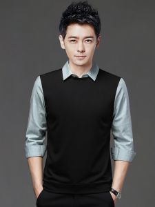 ROMON | Lormen Mens Knitted Sweater Thickened Fashionable Business Casual Shirt Collar Winter Warm Slim Fit Long Sleeve Knitwear