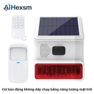 Hệ Thống Báo Động Ngoài Trời Không Dây 433MHz Năng Lượng Mặt Trời Chống Nước Tích Hợp Cảm Biến Chuyển Động PIR Đèn Báo Nhấp Nháy Và Phát Hiện Khe Cửa Dùng Cho An Ninh Gia Đình