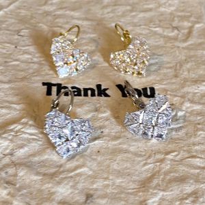 Elegant Small Zircon Heart Ear Cuffs Fashionable French Style Minimalist High-End Earrings for Women Copper Material Jewelry
