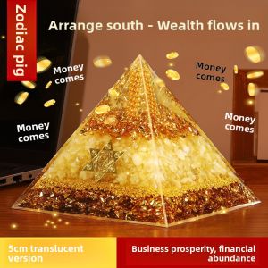 SHANYANG | Gold Attracting Pyramidal Crystal Decor for Wealth Accumulation