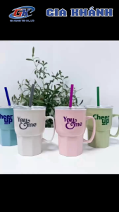 ly giữ nhiệt Ly Giữ Nhiệt CHEER UP 500ml Kiểu Dáng Hiện Đại Kèm Ống Hút và Tay Cầm